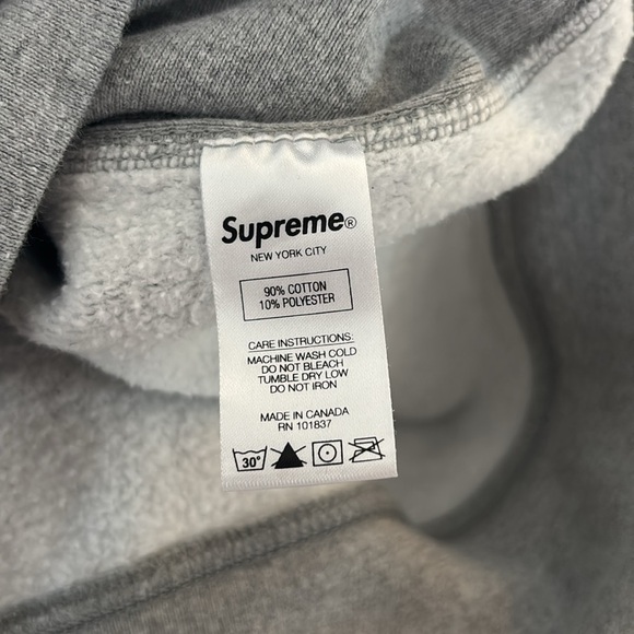 Supreme Cross Box Logo Hooded Sweatshirt 'Heather Grey' - Picture 5 of 6